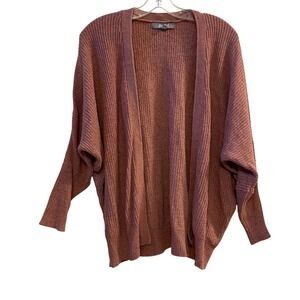 Marled Reunited Clothing Open Front Dolman Sleeve Cardigan M‎ Dusty Rose Pink